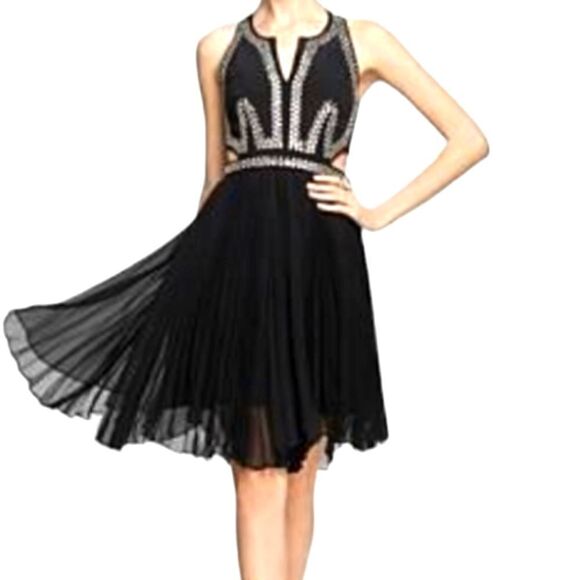 EC REBECCA TAYLOR DRESS WITH CUTOUTS AND EMBELLISHMENTS SZ.2 - Picture 1 of 7